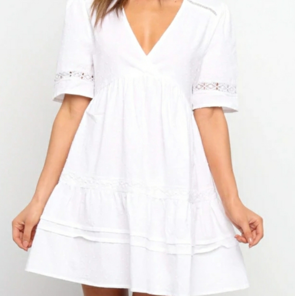NWT Petal + Pup Hamidi Dress White SZ EURO 10/US 6 - Picture 1 of 9